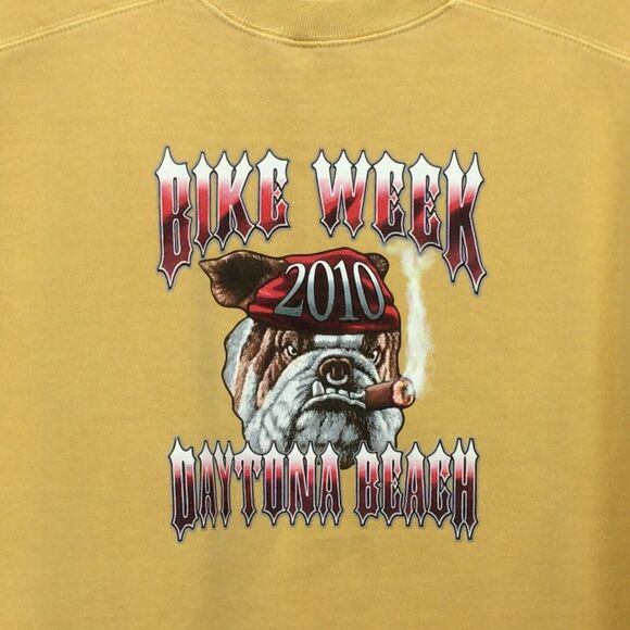 Bike Week 2010 Anvil Sweatshirt Men's M Daytona Beach Bulldog Cigar Motorcycles - Picture 3 of 9